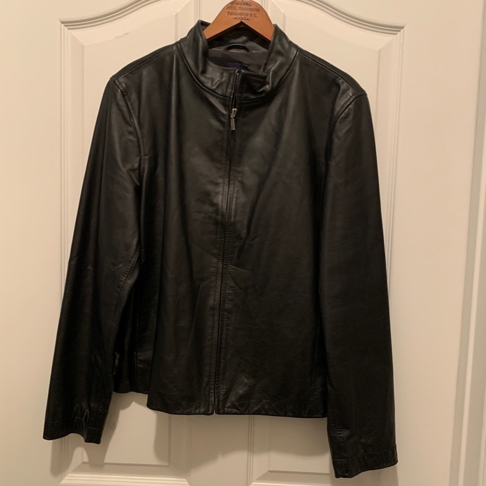 GAP vintage leather moto jacket